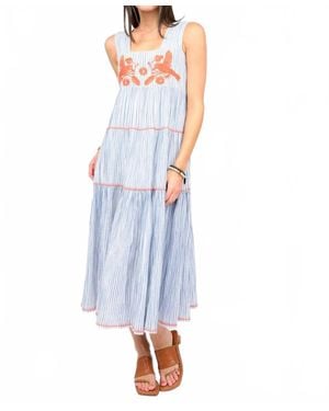 Sister Mary Rosa Tiered Sleeveless Dress - Blue