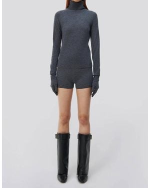 Jonathan Simkhai Dita Cashmere Gloved Turtleneck Sweater - Blue