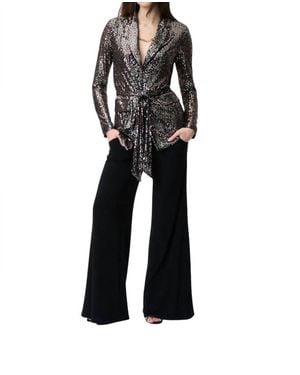 Joseph Ribkoff Sequin Blazer With Belt - Black