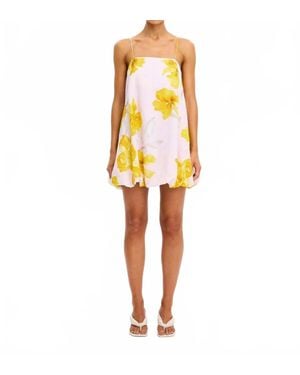 Kivari Francine Bubble Mini Dress - Yellow