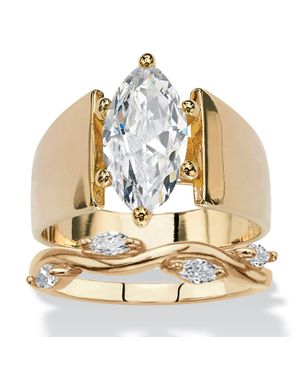 Palmbeach Jewelry 2.88 Cttw. Cubic Zirconia-Plated Solitaire And Vine Wedding Ring Set - Metallic