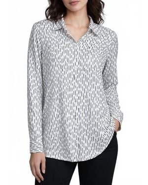 Apny Collar Button Up Top - Gray