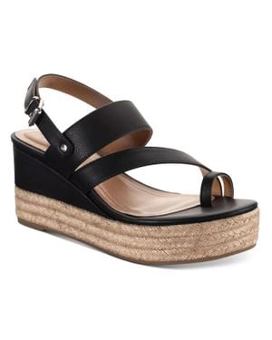 Style & Co. Bettyy Sandals 11 Toe Loop Wedge Heel Espadrille Gbnc433 - Black