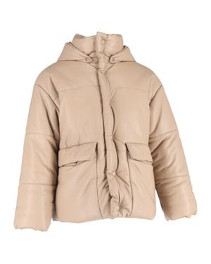 Nanushka Button-Down Padded Hooded Down Jacket - Natural