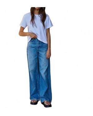 By Together Knit Cotton Crew Neck Short Sleeve T-Shirt - Blue