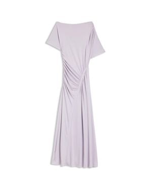 BOSS Gathered-Detail Dress - Purple