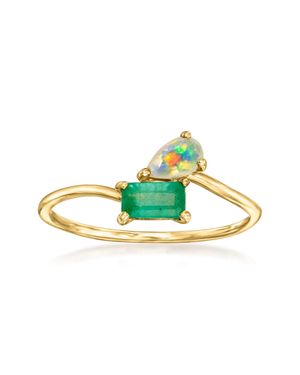 RS Pure By Ross-Simons Opal And Emerald Toi Et Moi Ring - Blue