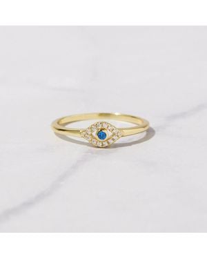 Fashnzfab Evil Eye Ring - Metallic