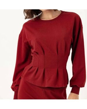 Sundays Delilah Peplum Top - Red