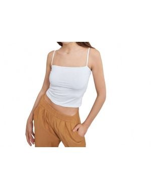 AMBAR Minimalist Square Neck Slim Fit Cami Top - Black