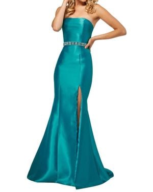 Sherri Hill Strapless Mermaid Gown - Blue