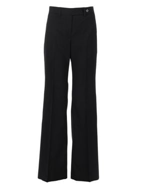 Paul Smith Bootcut Tailored Pants With Concealed Fastening And Buttoned Welt Pockets - Black