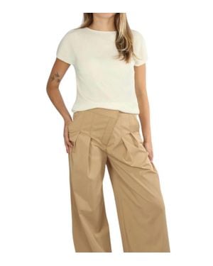 Vince Directional Pleated Top - Natural
