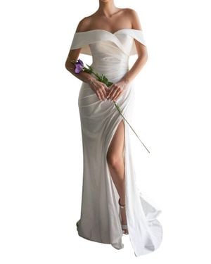 Cinderella Divine Off The Shoulder Bridal Gown - White
