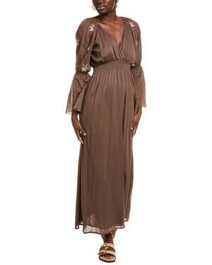 Phie Collective Golden Flower Maxi Dress - Brown