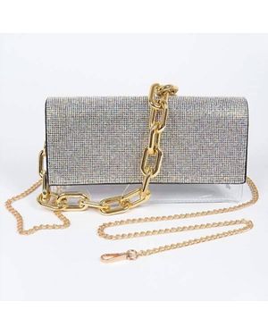 H & D Accessories Rhinestone Clear Bag - Gray