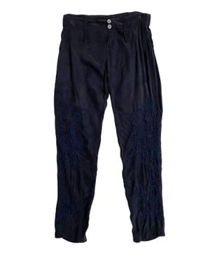 Johnny Was Pete & Greta Embroidered Pants - Blue