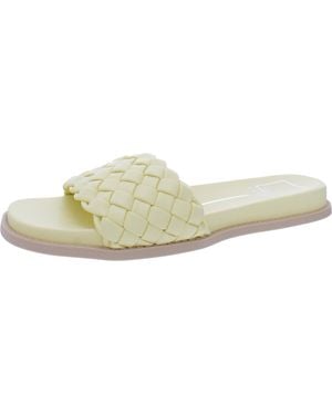 Dolce Vita Grazie Basketweave Slip On Slide Sandals - Green