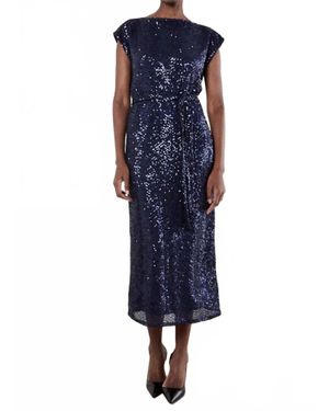 Apricot Chevron Sequin Maxi Dress - Blue