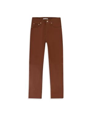 Helmut Lang Mask Hi Straight Leather Jeans - Brown