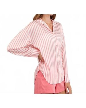 Bella Dahl Oversized Button Down - Pink