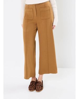 Suncoo Jerry Crop Trouser With Center Seams - Natural