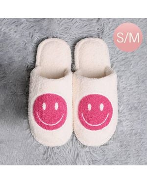 Fashnzfab Smile Print Soft Home Indoor Floor Slippers - Pink