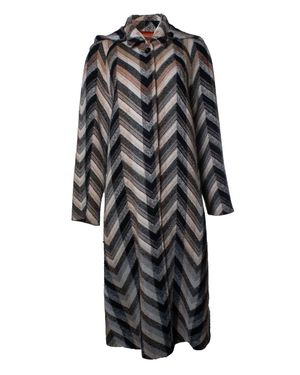 Missoni Wool Blend Hooded Coat - Black