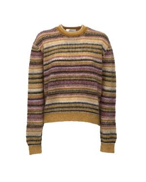 Isabel Marant Morine Striped Brushed Pullover - Brown