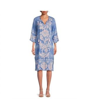 Johnny Was Kimono Sleeve Midi Dress - Blue
