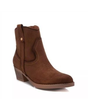 Xti Suede Italian Western Boots - Brown