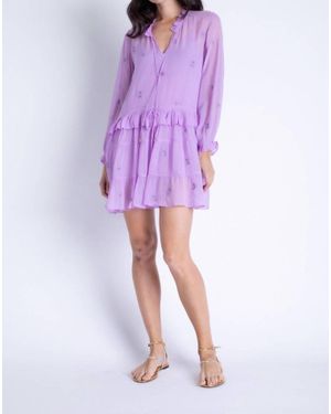 Karina Grimaldi Sienna Embroidered Mini Dress - Purple