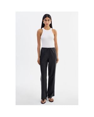 Lamarque Faith Faux Leather Relaxed Pant - Black