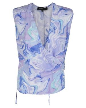 BCBGMAXAZRIA Multicolored Printed Shirt - Blue