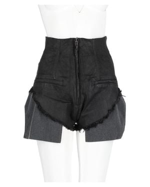Rick Owens High-Waisted Layered Cotton Shorts - Black