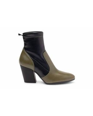 Hogan Two-Tone Block-Heel Boots - Black