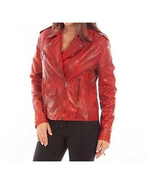 Scully Vintage Lambskin Leather Jacket - Red