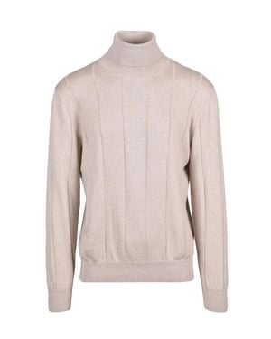 Eleventy Fine Cotton-Cashmere Blend Turtleneck Sweater - Pink