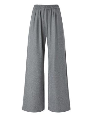 Pinko Wide-Leg Pants With Relaxed Fit And Elastic Waistband - Gray