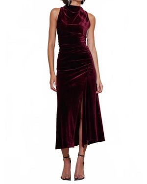 Bishop + Young Elle Velvet Halter Dress - Red