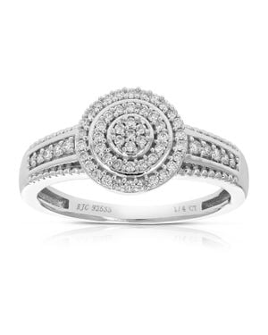Vir Jewels 1/4 Cttw Round Lab Grown Diamond Engagement Ring For .925 Sterling Prong Set - Gray