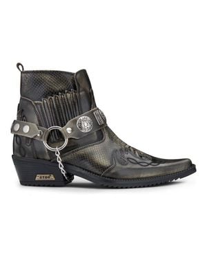 Etor Ankle Cowboy Real Leather Wincklepickers Boots - Black