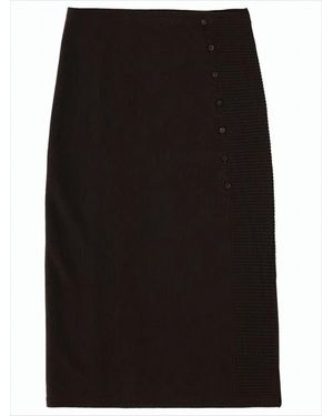 Paloma Wool Fitted Midi Skirt With Ribbed Panel - Black
