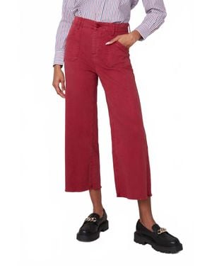 Renuar Bella High Rise Crop Pants - Red