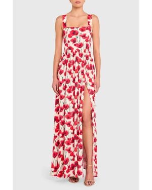 Amanda Uprichard Florence Square Neck Maxi Dress - Red
