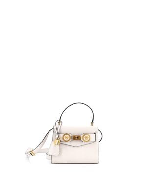 Versace Icon Convertible Top Handle Bag Leather Mini - Natural