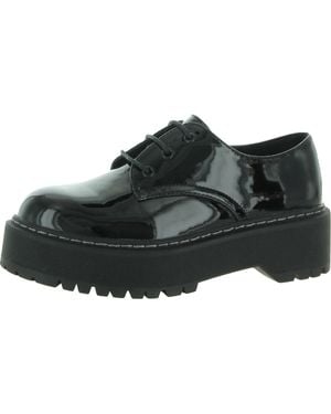 Steve Madden Brenton Patent Platform Oxfords - Black