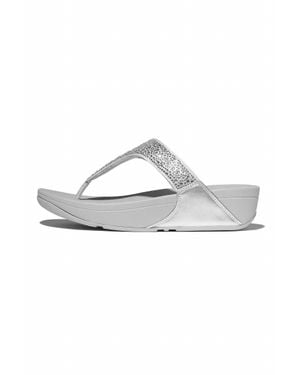 Fitflop Lulu Crystal-Mix Toe Post Sandals - Metallic