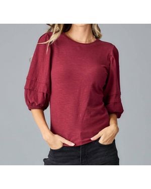 DOWNEAST Adagio Half-Sleeved Top - Red
