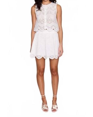 MINKPINK Tahlia Embroidery Top And Mini Skirt Set - White